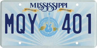MS license plate MQY401