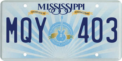 MS license plate MQY403