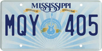 MS license plate MQY405
