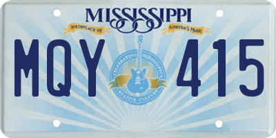 MS license plate MQY415