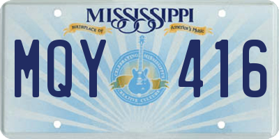 MS license plate MQY416