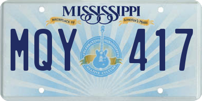 MS license plate MQY417