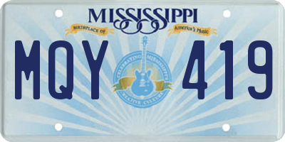 MS license plate MQY419