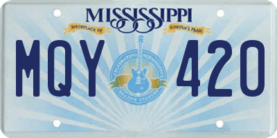 MS license plate MQY420