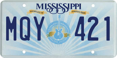 MS license plate MQY421