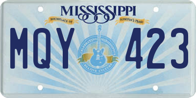 MS license plate MQY423