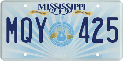 MS license plate MQY425