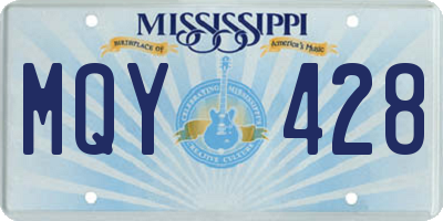 MS license plate MQY428