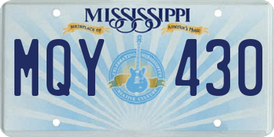 MS license plate MQY430