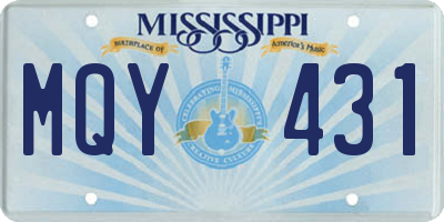 MS license plate MQY431