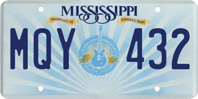MS license plate MQY432