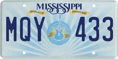 MS license plate MQY433