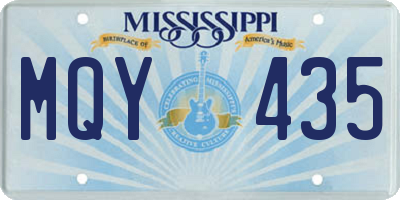 MS license plate MQY435