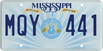 MS license plate MQY441