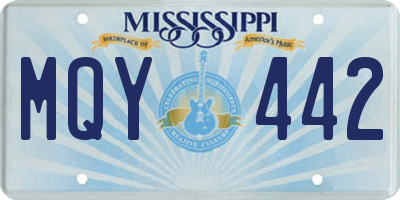 MS license plate MQY442