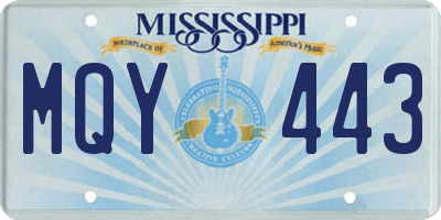 MS license plate MQY443