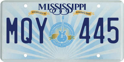 MS license plate MQY445