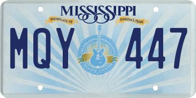 MS license plate MQY447