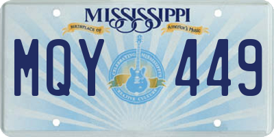 MS license plate MQY449