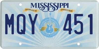 MS license plate MQY451