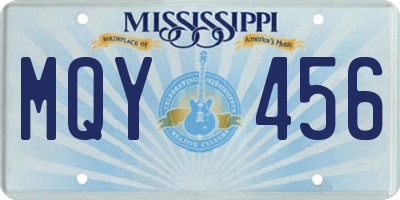 MS license plate MQY456