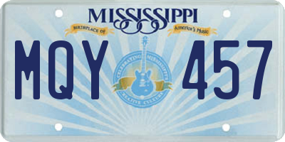 MS license plate MQY457