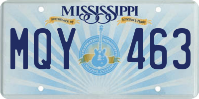 MS license plate MQY463