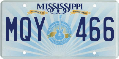 MS license plate MQY466