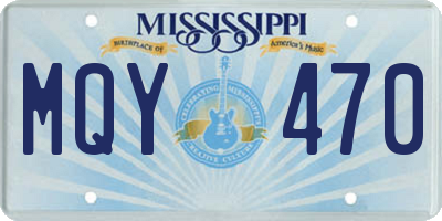 MS license plate MQY470