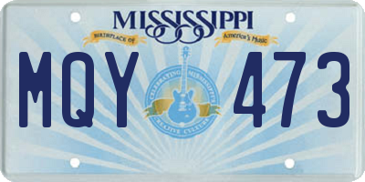 MS license plate MQY473