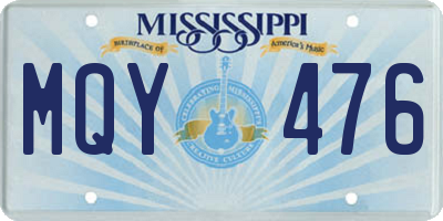 MS license plate MQY476