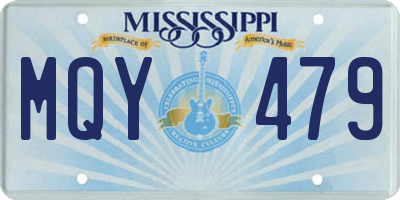 MS license plate MQY479