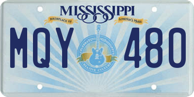 MS license plate MQY480