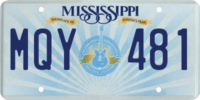MS license plate MQY481