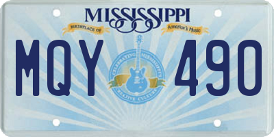 MS license plate MQY490