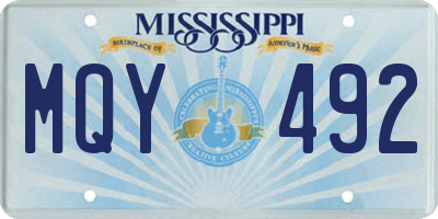 MS license plate MQY492