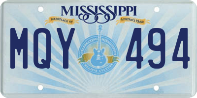 MS license plate MQY494