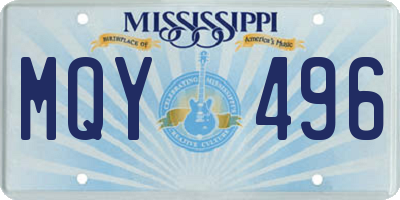 MS license plate MQY496