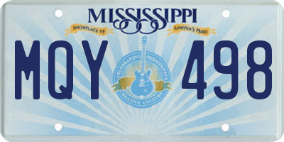 MS license plate MQY498