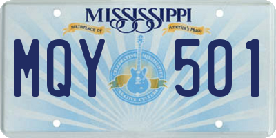 MS license plate MQY501