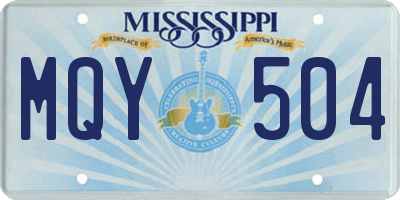 MS license plate MQY504