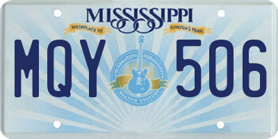 MS license plate MQY506