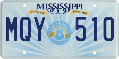 MS license plate MQY510