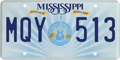 MS license plate MQY513
