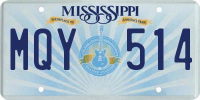 MS license plate MQY514