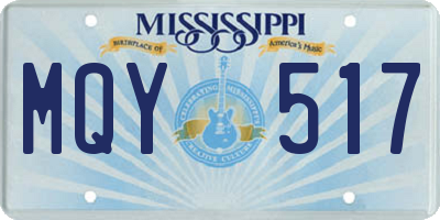 MS license plate MQY517