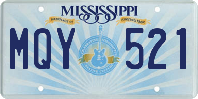 MS license plate MQY521
