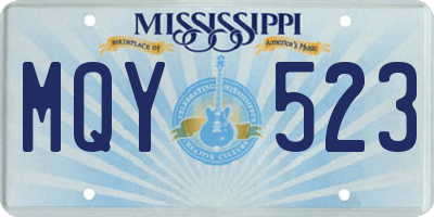MS license plate MQY523