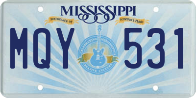 MS license plate MQY531