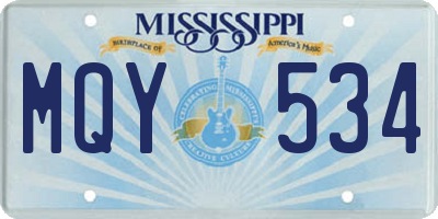 MS license plate MQY534